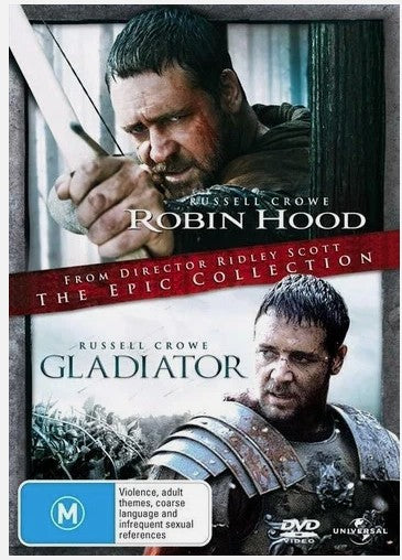 DVD : Robin Hood / Gladiator DVD Set - Russell Crowe - Brand New
