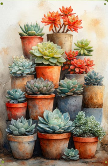 Gift Metal Sign - Succulents