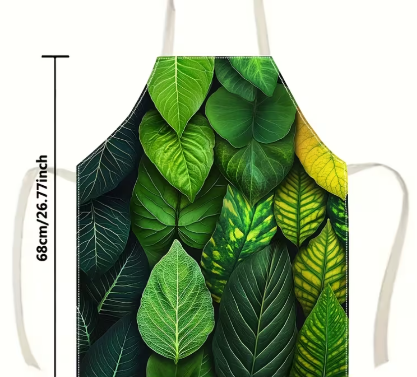 Apron - Linen Apron Leaf Design Suitable for Cooking & Gardening