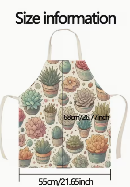 Apron- Succulents Patterns Multi Coloured