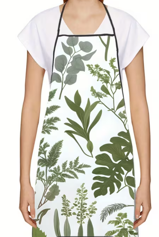 Apron - Green Leaves Pattern Unisex