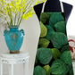 Apron - Non-Real Embroidery of Green Plant Leaves