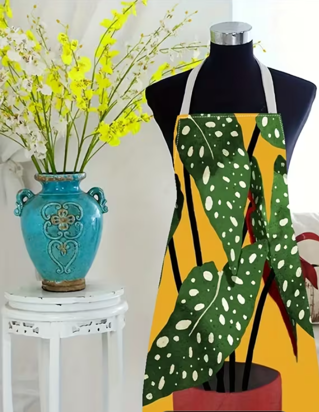 Apron- Begonia Plant Pattern