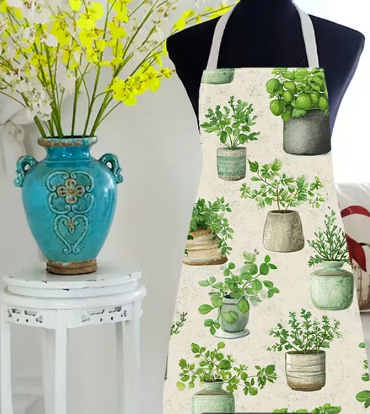 Apron- Potted Herbs and Plants