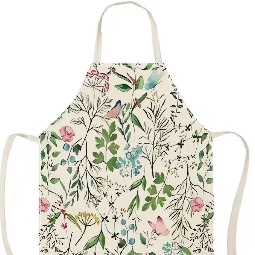 Apron- Multicolour Plant Pattern