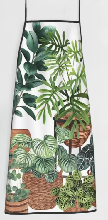 Apron-Houseplant Green Leaves Design