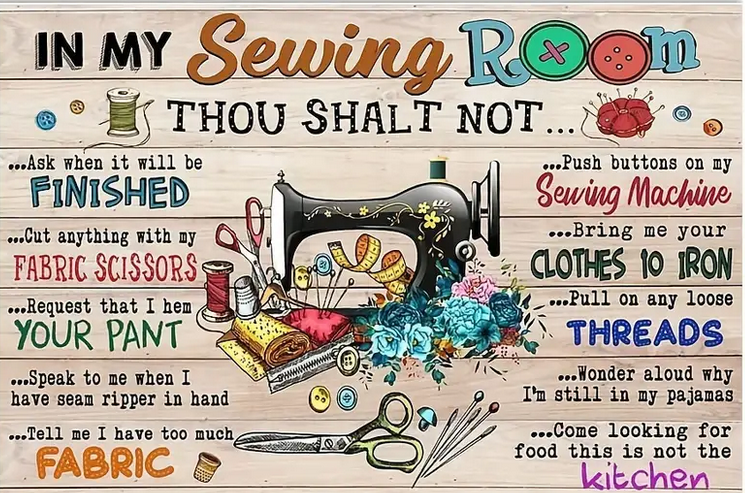 Gift Metal Sign: In My Sewing Room