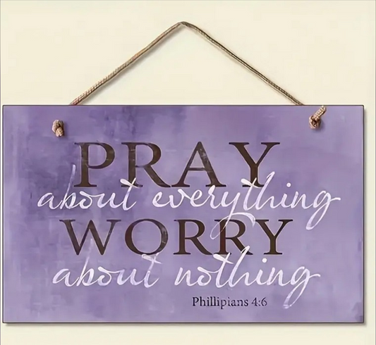 Wooden Sign 20 cm x 10 cm - Pray