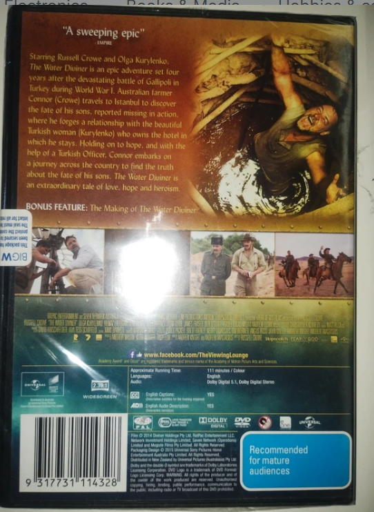 DVD-The Water Diviner (Brand New & sealed)