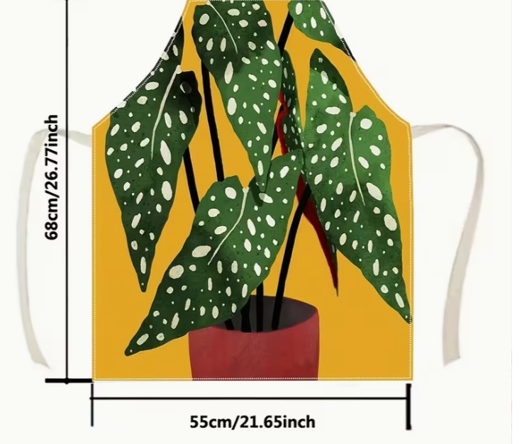 Apron- Begonia Plant Pattern