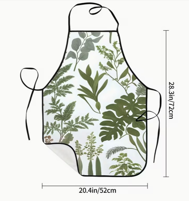 Apron - Green Leaves Pattern Unisex