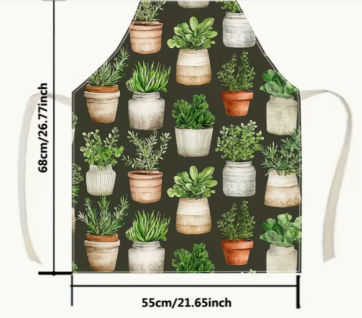Apron- Potted Succulent Plants Pattern